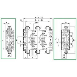 Endplatten Form D , Technische Zeichnung