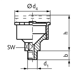 Staufferbüchsen DIN 3411 Form A, Technische Zeichnung